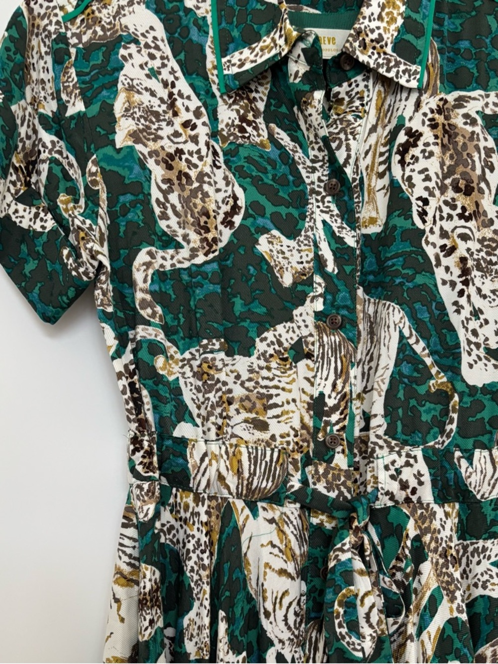 Anthropologie Maeve Contrast Button-Down Midi Dress - Picture 8 of 11